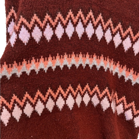 Evri Hooded Sweater Maroon with Pink Plus Size Size 0X - Picture 4 of 10